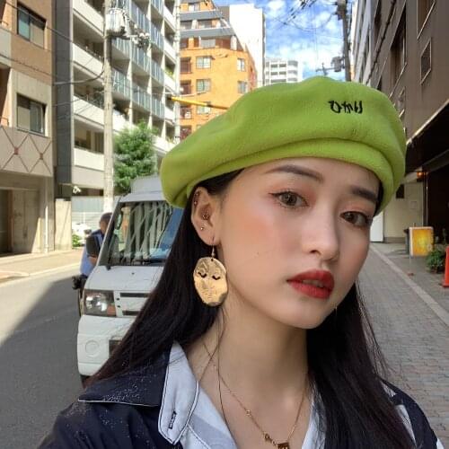 K260 Beret Women Soft Polar Fleece Spring And Autumn All-match Harajuku Girl Japanese Painter Hat Female Cap Hat Winter Womens