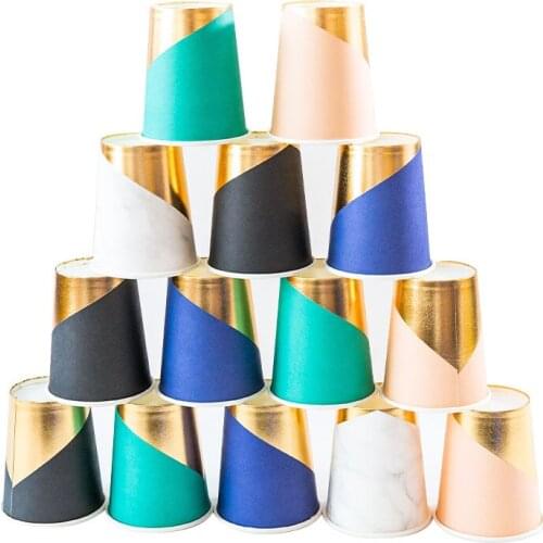 Party Supplies Wedding Decoration Birthday Party Decorations Kids 8 Pieces / 1 Pack 9 Ounces Bottom Bronzing Paper Cup