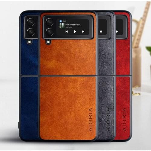 Case For Samsung Galaxy Z Fold 3 Flip3 Retro PU Leather Phone Case Protective Back Cover on For Galaxy Z Flip3 Fold3 Protection