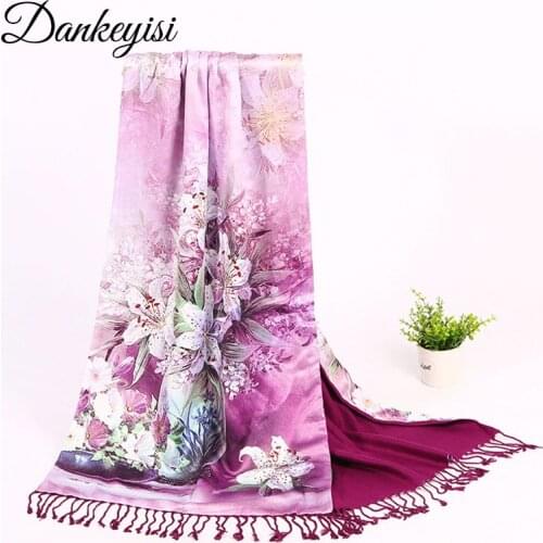 DANKEYISI Designer Long Tassels Scarf Women Pashmina Wraps Printed Thick Scarves Female Shawls Foulard Bandana Drop Shipping