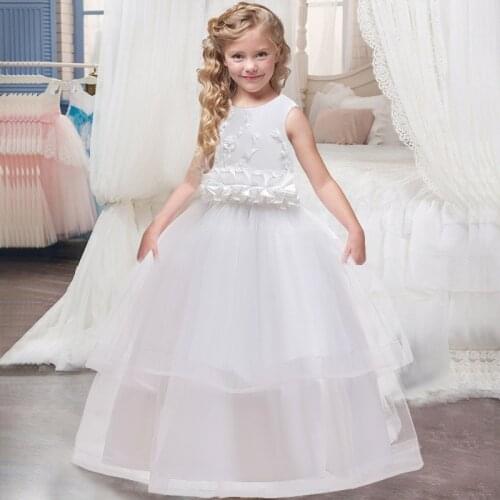 Kids Girls Flower Dress Baby Girl lace Birthday Party Dresses Dot Children Fancy Princess Ball Gown Wedding Clothes