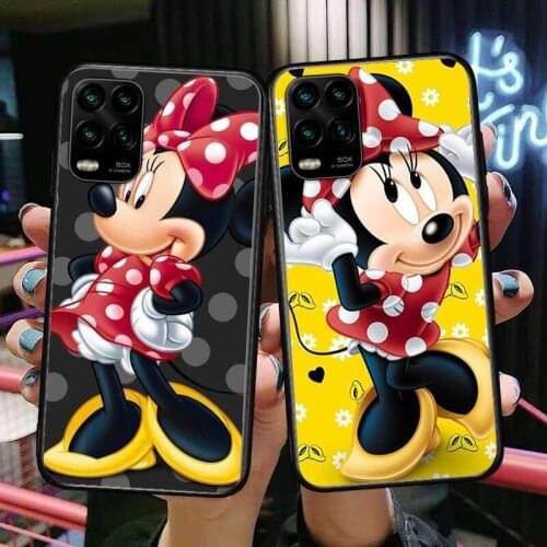 Disney Mouse Minnie Pink Lovely cartoon Phone Case For XiaoMi Redmi Note 10 9S 8 7 6 5 A Pro T Y1 Anime Black Cover Silicone Bac