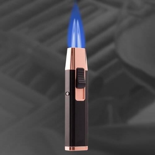 Long Metal Spray Gun Straight Into Smoking Windproof Gas Butane Lighter Creative Point Cigar Barbecue Inflatable Welding Torch
