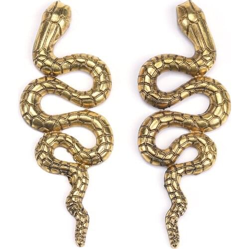 Classic Snake Shape Design Vintage Long Earrings Women Brand Statement ZA Earring Jewelry Gold Silver Color Boho Ethnic Earrings
