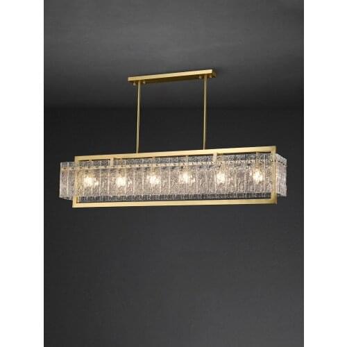 All copper light luxury designer dining room chandelier modern minimalist living room island table dining table lamps