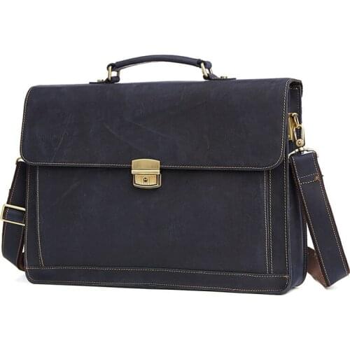 New Genuine Leather Men Bag Simple Fashion Retro Handbag Business Briefcase Computer Bag Shoulder Bags A4250
