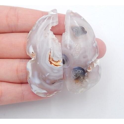 New,Nugget Brazil Agate Crystal Earring, Semi-precious stones, Jewelry accessories Earrings,51x22x6mm,19.4g