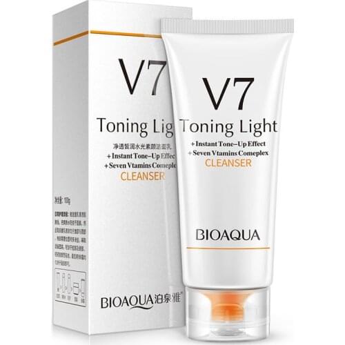 BIOAQUA Brand V7 Shuiguang Facial Cleanser Moisturzing Nourishing Whitening Pore Cleanser Skin Care Product 100g