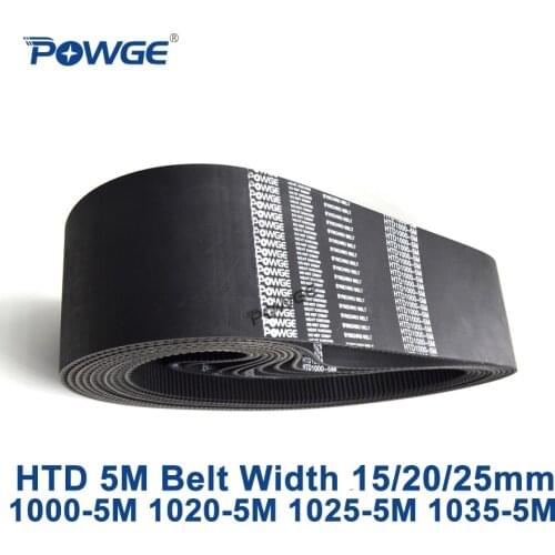 POWGE HTD 5M synchronous Timing belt C=1000/1020/1025/1035 width 15/20/25mm Teeth 200 204 205 207 HTD5M 1000-5M 1020-5M 1035-5M