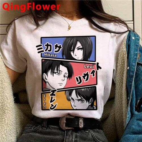 Shingeki No Kyojin Attack on Titan top tees tshirt female japanese 2021 couple clothes print streetwear tshirt tumblr