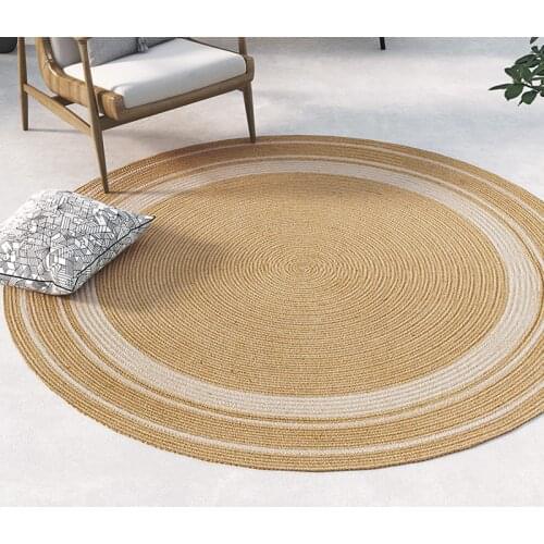 Nordic 100% Jute Rug Living Room Hand-woven Carpet Japanese Tatami Carpet Bedroom Bed Blanket Round Mat Can Be Customized