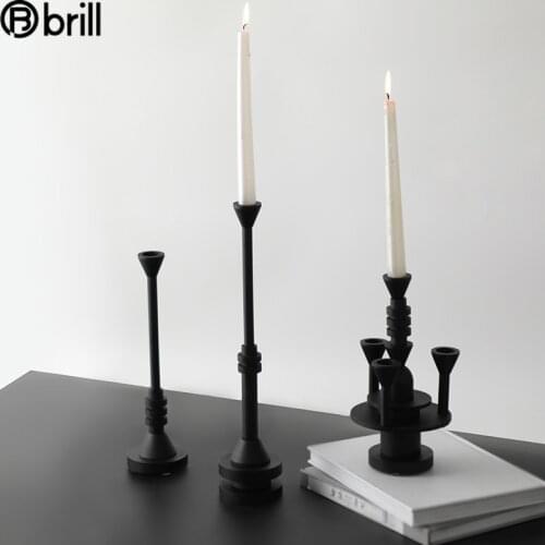 Nordic Creative Candlestick Metal Geometric Wrought Iron Tealight Candle Holders Table Candle Mold Candles Home Decoration Gift