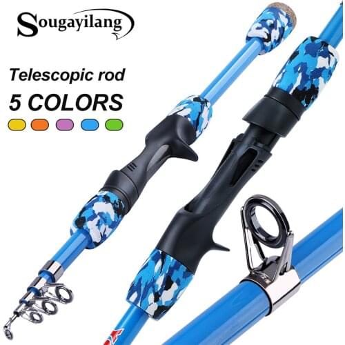 Sougayilang 1.5m Telescopic Fishing Rod Proable Short Travel Casting Rod Boat Rock Stick Pole Carp Bass Pike Trout Fishing Tools