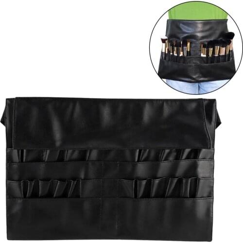 Professional Multifunctional Makeup Brush Bag With Belt Strap Large Capacity PU Material Makeup Brush Waist Bag