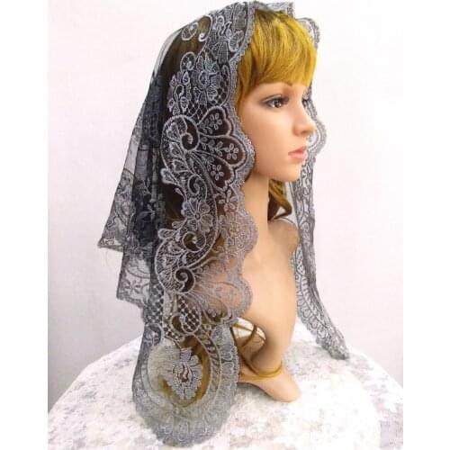 Wedding Church Lace Veil Embroidery Spanish Lace Mantilla