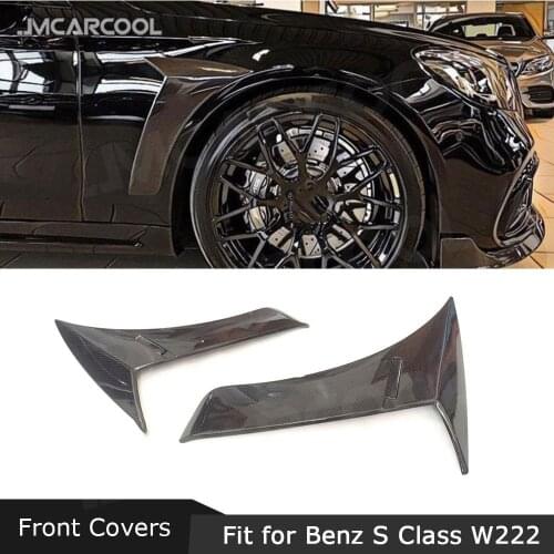 Carbon fiber Front Bumper Side Fender Fins Canards Splitters for Mercedes Benz S Class W222 S63 S65 AMG Car Styling 2014-2019