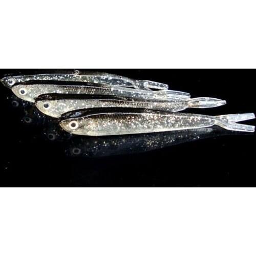 WALK FISH 5PCS/Bag Winter Ice Fishing Soft Lure 7cm/10cm Super Natural Attractant Artificial Black Simulation Fishing Tackle