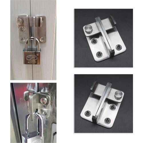Stainless Steel Cabinet Lock Hasp Latches Sliding Door Simple Convenience Free Punching Lock For Hotel Door Security Hardware