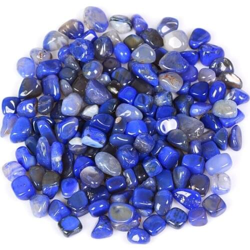 1lb Blue Agate Polished Quartz Tumbling Stones- Natural Gemstone Tumbled Stones -Indoor Outdoor Decoration .Size About7