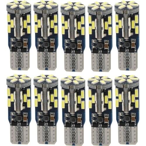 10Pcs Car Canbus T10 LED Bulbs W5W 30SMD 4014 Auto LED Interior Light Super Bright Reading Dome White Light Car Turn Side Bulbs