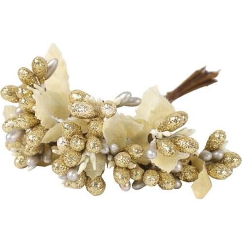 18 Bouquet Artificial Flower DIY Home Wedding Party Holiday Decor Ornament Home Office Decor For Home Party Gold