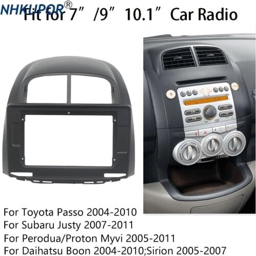 10.1" 2 Din Radio Fascia for Toyota Passo Daihatsu Boon Sirion Subaru Justy Perodua Myvi Dash Panel Frame Trim Installation Kit