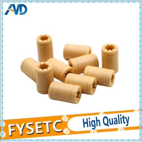 20pcs 3D Printer Solid Polymer LM8UU Bearing - 8mm Shaft Same As RJMP-01-08 R Solid Plastic Bearing 8 mm ID For Prusa