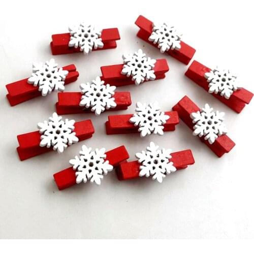 25Pcs Wooden Note Photoes Clips Snowflake Elk Peg Clothespin DIY Party Supplies Christmas Decorations for Home Wedding Birthday