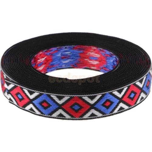 3 Yards 13mm Ethnic Embroidery Lace Ribbon Boho Lace Trim Embroidered Fabric National Jacquard Ribbon DIY Clothes Bag Accessory