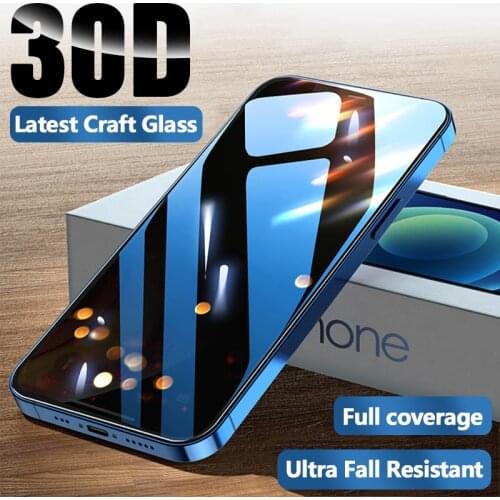 30D Full Cover Tempered Glass On For iPhone 12 11 Pro Max Screen Protector On For iPhone 11 12 Mini XR X XS Max Protective Glass