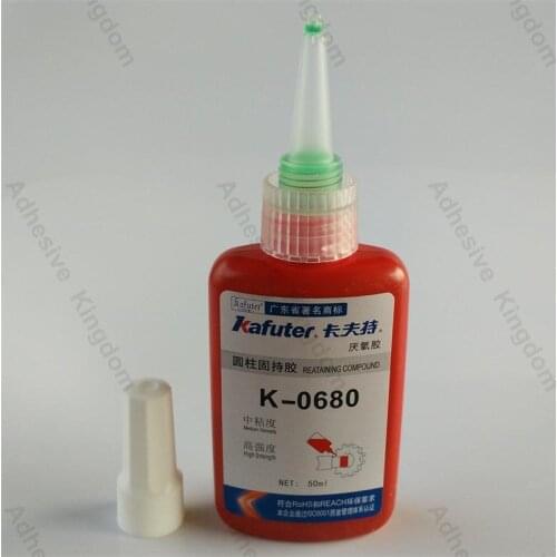 6pcs Kafuter 50ml K-0680 cylindrical parts retaining glue screws adhesive high strength anaerobic glue green