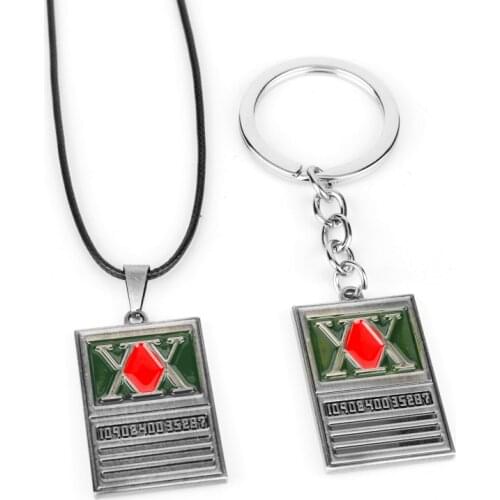 Anime Souvenir Jewelry Hunter X Hunter Keychains GON FREECSS License Pendants & Necklaces Rope Chain Kolye Cosplay Charm Gifts