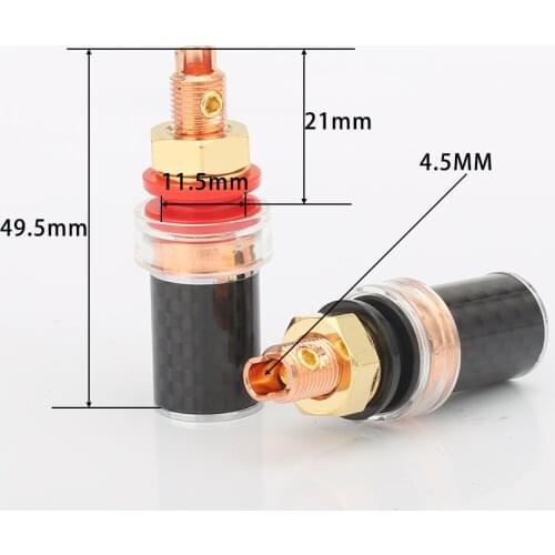 Audiocrast PS007 High Performance Copper plated Carbon fiber binding post Binding Post Terminal Speaker Plug Socket Connector