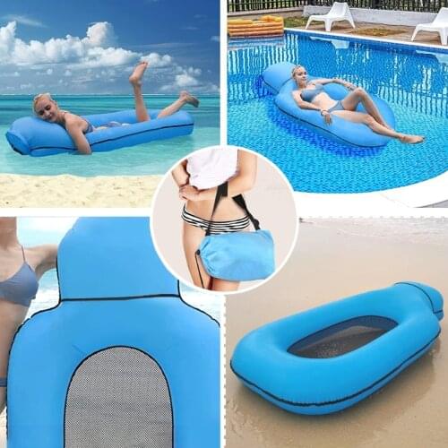 D7WF Water Inflatable Hammock Multi-Purpose Pool Hammock (Lounge Chair, Hammock, Drifter) Portable Water Hammock, Light Blue