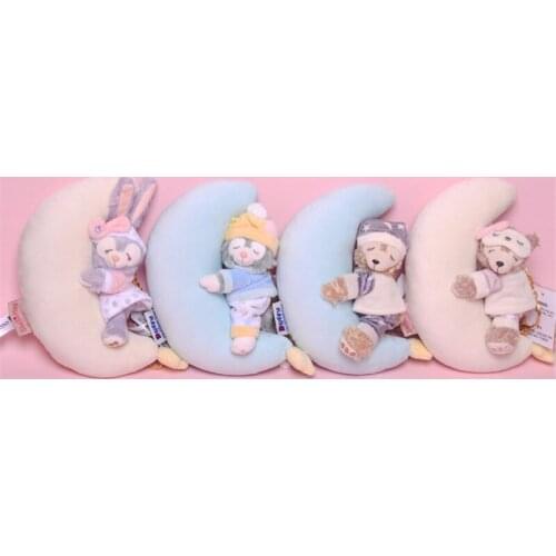 Disney 4Pcs/Set Duffy Stella Lou ShellieMay Gelatoni Sleepping Series Stuffed Plush Toys Soft Plush Doll Toys Gifts for Kids