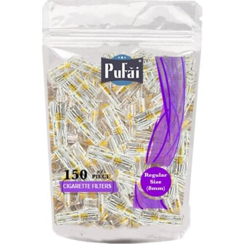 Pufai Cigarette Filters Reusable Regular Type Compatible 8mm 150 Per Pack