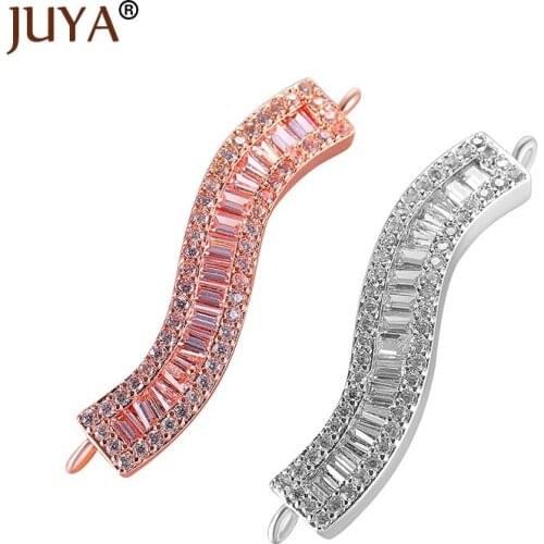 Jewelry findings components cubic zirconia rhinestone connectors for diy fashion bracelets necklace findings accessories parts