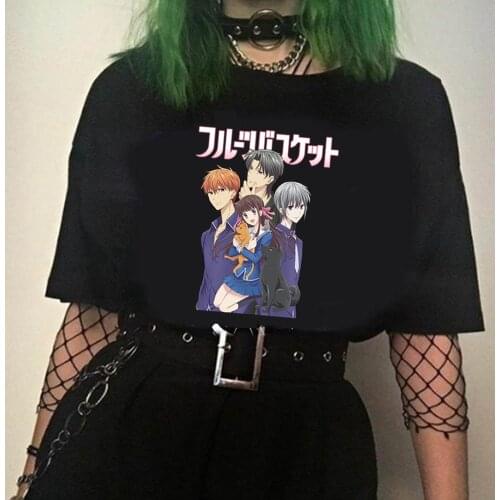 Janpanese Anime Fruits Basket Tohru Honda Printed Tshirt Short Sleeve Sweatshirt Hip Hop Harajuku Tees