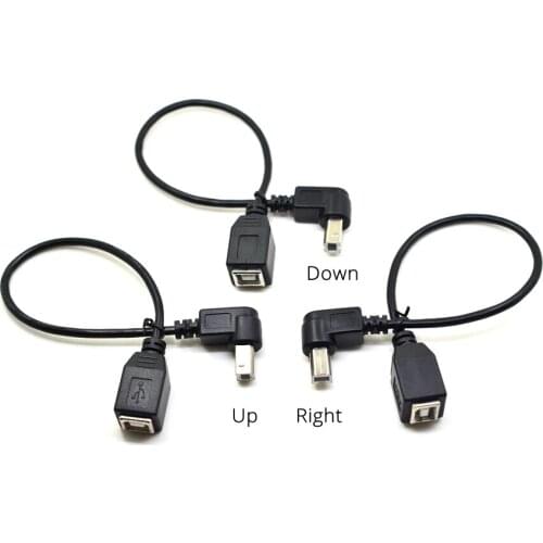 USB 2.0 Cable Type B-Male extension cord Male to female BM High Speed Printer/ Scanner Cable 90 270 Left Right Up Down Angle