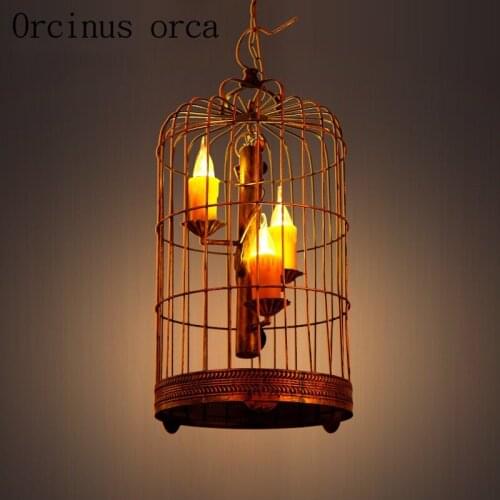 Chinese village retro iron birdcage chandelier tea bar balcony Mediterranean antique Chandelier free shipping
