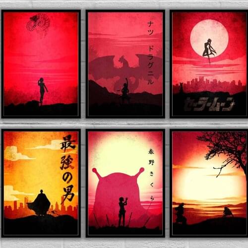 Canvas Painting Nordic Style Prints Home Decor Japanese Anime Collection Pictures Wall Art Modular Watercolor Poster For Bedroom