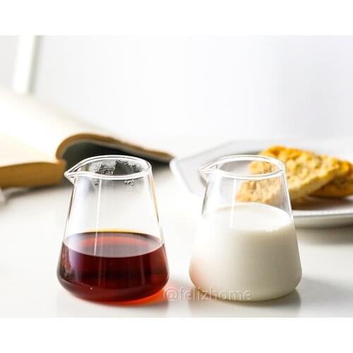 Handmade Creative Trapezoid Sharing Cup Glass Transparent Heat-resistant Glass Cup Coffee Sharing Pot Fair Cup Milk Cup 260ml