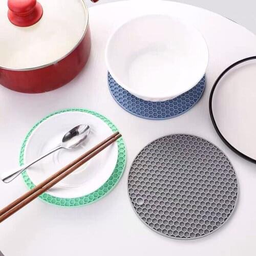 Round Silicone Heat Insulation Pad Thickened Table Mat CoastersCasserol Non-slip Ironing Heat Resistance