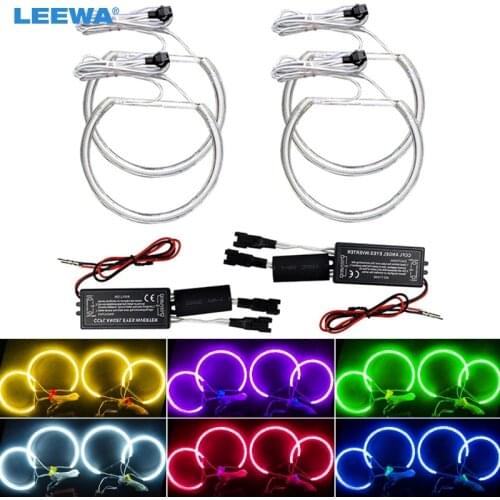 LEEWA 4X131.5MM Car CCFL Angel Eyes Light Halo Rings Kits For BMW E46 E36 E38 E39 Headlight White/Blue/Green/Yellow/Red #CA4170