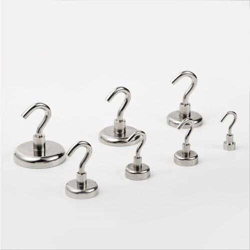 Many sizes Strong Magnetic Hooks Heavy Duty stainless steel Wall Hooks Hanger Keys Hanging tools for Home Storage Organization