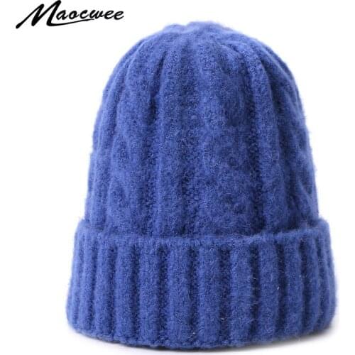 Fashion Parent-child Wool Beanie Hat Cute Baby Winter Knitted Warm Thick Hat Mother Kid Warm Knitted Hat Solid Color Beanie Cap