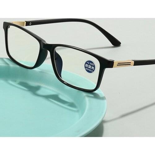 Fashion Men Anti Blue Ray Reading Ultralight TR90 Eyewear Frame Blue Light Protection Eyeglasses With Degree Plus +1.0 To +4.0
