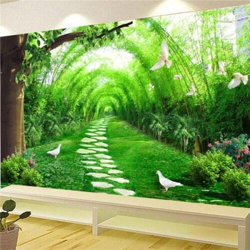 Custom 3D Wall Mural Wallpaper 3D Natural Landscape Country Lanes Wallpaper Bedroom Living Room Sofa TV Background 3D Home Decor