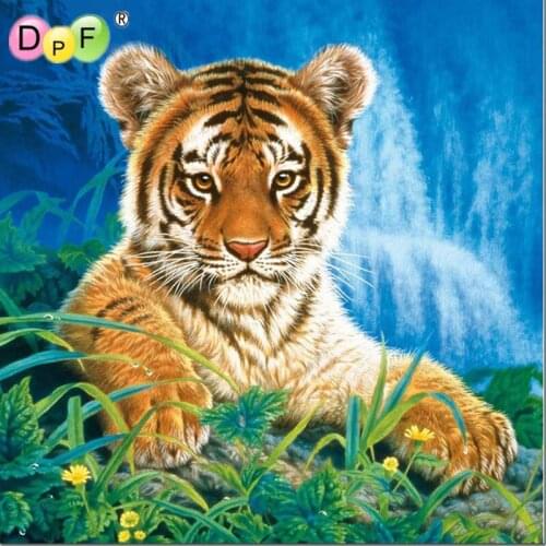New 3D DIY Diamond Painting Cross Stitch Crystal Cute little tige Diamond Embroidery Mosaic pattern Rhinestone animal Home Decor