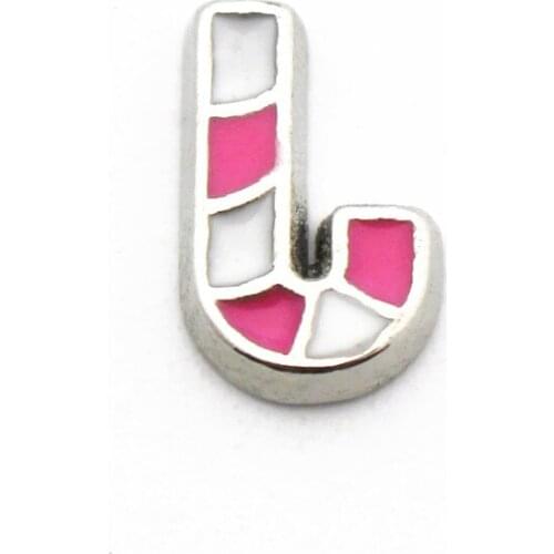 Nweest 10 pcs/lot Metal Enamel Silver Christmas Candy Bar Floating Charms For Living Glass Lockets Necklace Bracele DIY Jewelry